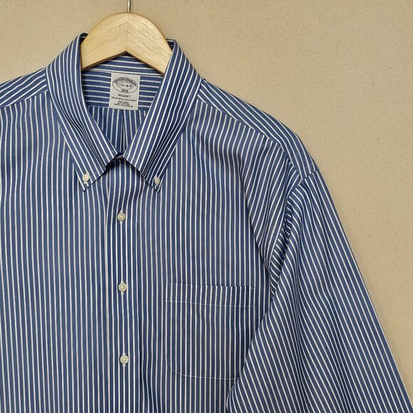 NWT Brooks Brothers Regent Fit Non-Iron Button Down 17.5 - Picture 1 of 7
